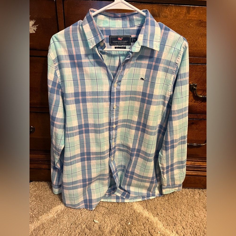 Vineyard Vines boys plaid button down shirt
